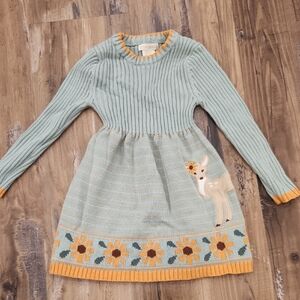 Adorable Kids Dress with Deer and Floral Design